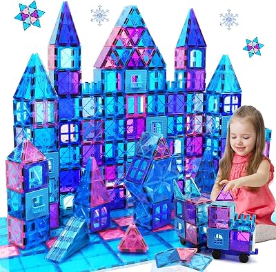 Kaysaitoy Magnetic Building Blocks 102Pcs Castle STEM Toys Ferris Wheel Cars
