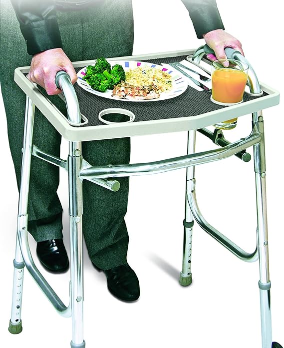 Universal Walker Tray Table With Non Slip Grip Mat Gray Amazon.ca