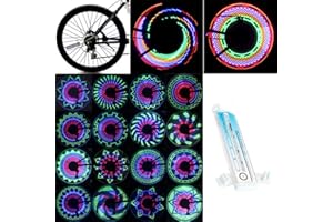 Suweiyuanshiyi 2 Pack Bike Wheel Lights, LED Bike Spoke Lights, Safety 32 Bright Patterns Bike Tire Lights for Kids & Adult, 