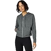 DKNY womens Full Zip Cropped Hoodie Sweatshirt