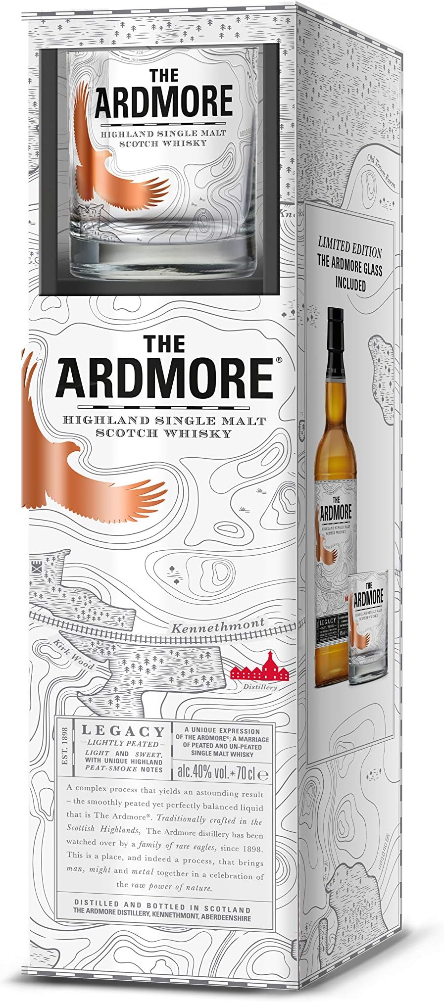 Ardmore Legacy Highland Single Malt Whiskey 40% 70cl Tumbler Gift Set