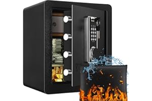 Safe Box, Home Safe with Fireproof and Waterproof Bag,2.0 CuFt Fire Proof Safe for Home, Personal Safe with Digital Keypad Ke
