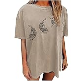 Avanova Women Tigers Graphic Oversized Tee Top Short Sleeve Loose Crewneck Summer T-Shirt