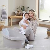 Shnuggle Toddler Bath Taupe Beige with Backrest Anti Slip Drain Plug view 8