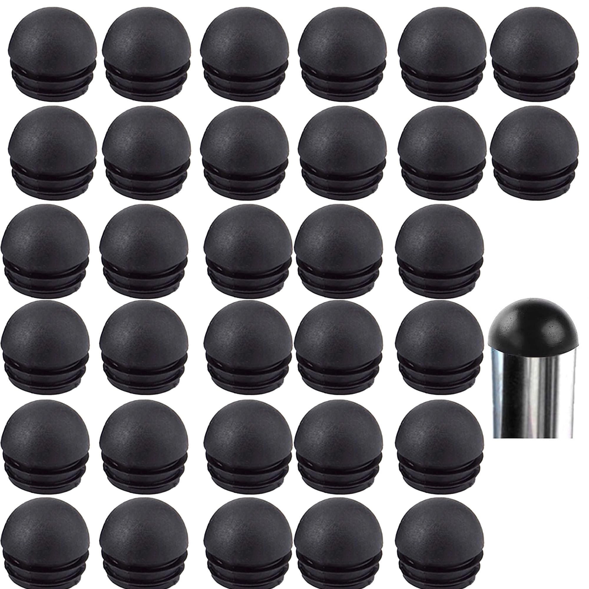 LEZED Pipe Plug Round End Cap Round Plastic Plug Pipe Tubing End Cap Table Chair Insert Plugs end Caps Stoppers Plugs for Furniture Legs 32 PCS (25mm)