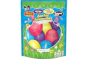 REESE'S Hershey Assorted Flavored, Easter Candy Filled Plastic Eggs, 4.3 oz (12 Pieces)