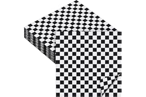 Aodaer 48 Pieces Race Car Paper Napkins Disposable Checkered Flag Napkin Racing Car Party Cocktail Dinner Napkin Set 13" x 13" Unfolded Tableware Napkins for Racing Party Supplies