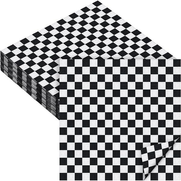 100Pcs Checkered Flag Napkins Race Car Birthday Party...