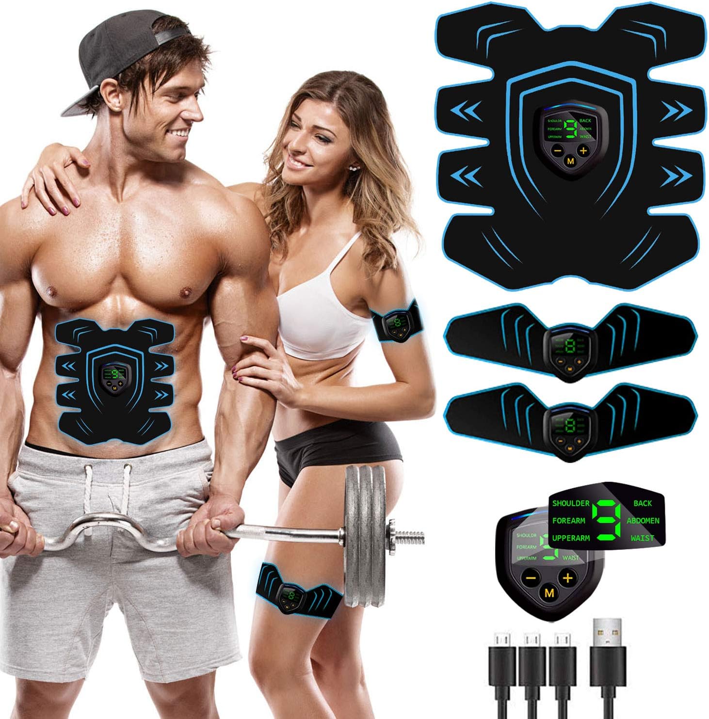 Amazon Com Umate Abs Stimulator Workout Equipment For Home Workouts Muscle Stimulator Usb Rechargeable Toning Belt Abs Fit Weight Muscle Toner Workout Machine For Men Women Sports Outdoors