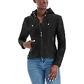 Olivia Miller Womens Faux Leather Zip Up Moto Biker Jacket