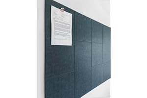 DECORITA Cork Board 48 x 36 Alternative – 11.8x11.8x0.35 Inches 12 Pack Felt Wall Tiles with Safe Removable Adhesive, Large Cork Board for Office Walls Pin Board Cork Tiles for Classroom - Dark Green