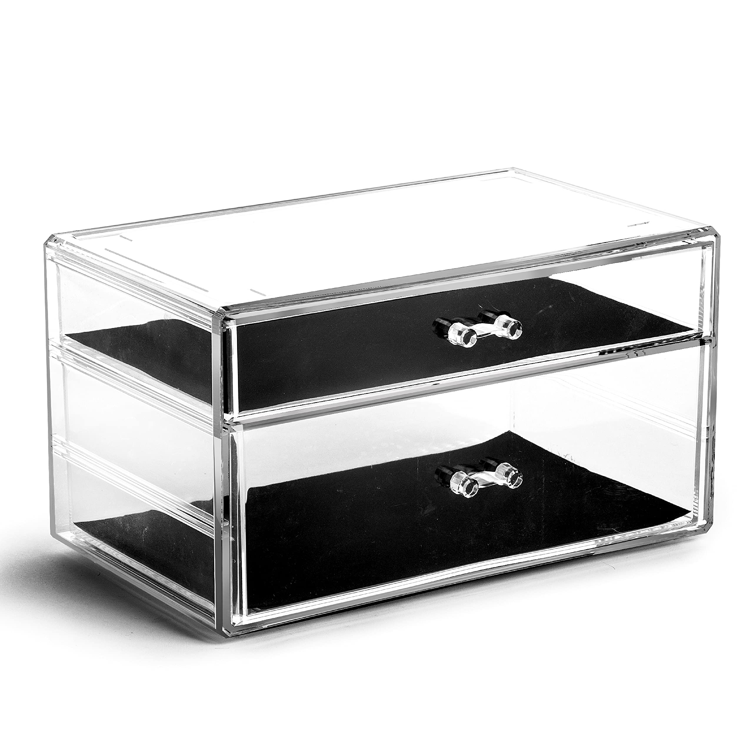 Photo 1 of BINO | 2 Drawer Makeup Organizer - Madison Avenue | THE MANHATTAN SERIES | Makeup Drawer Organizer | Makeup Storage | Cosmetic Organizer | Vanity Organizer | Clear Makeup Organizers And Storage Cases