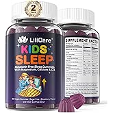 LILICARE Kids Sleep Gummies - Magnesium Glycinate Gummies, Melatonin Free Sleep Aid | Magnesium, Calcium, D3, B6, L Theanine | Kid Melatonin Alternative for Restful Sleep (Pack of 2)