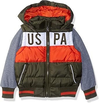 orange polo bubble jacket