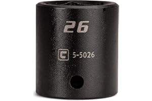 Capri Tools Shallow Impact Socket, 1/2-Inch Drive, 6-Point, Metric (26 mm)