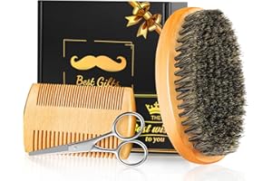 Futricy White Elephant Gifts Christmas Stocking Stuffers for Adults Men, Beard Brush Beard Comb for Men Husband Boyfriend Him Dad, Mens Self Care Birthday Valentine's Day Gifts, Grooming Travel kit
