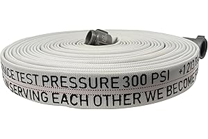 ACE FIRE PREPAREDNESS Ace Fire Defense BMF XL.02 Fire Hose 75 ft x 1.5 in | Heavy Duty Single Jacket Hose | High Pressure 300 PSI Working / 900 PSI Burst | NH/NST Aluminum Couplings for Wildfire Protection