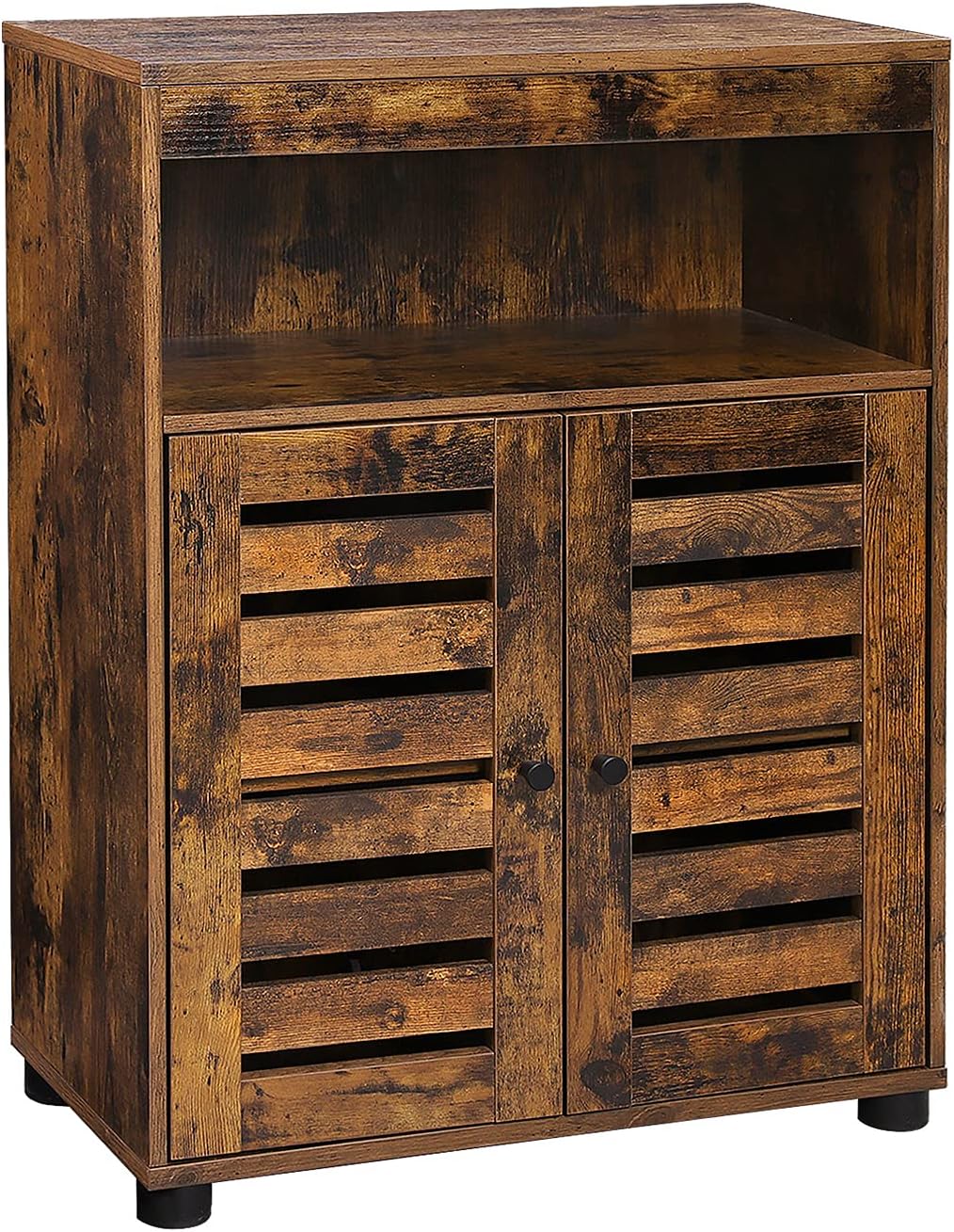 vasagle storage cabinet on Amazon Com Vasagle Bathroom Storage Cabinet Cupboard With Louvered Doors Rustic Design Open Compartments Adjustable Shelf 23 6 X 11 8 X 31 5 Inches Rustic Brown Ubbk44bx Kitchen Dining