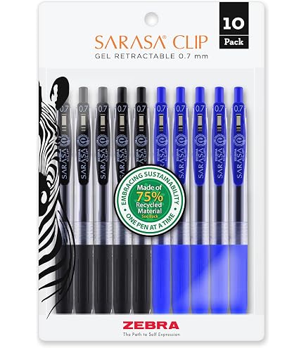Amazon.com : Zebra Sarasa Clip Gel Ink Ballpoint Pen, 0.7mm, 3