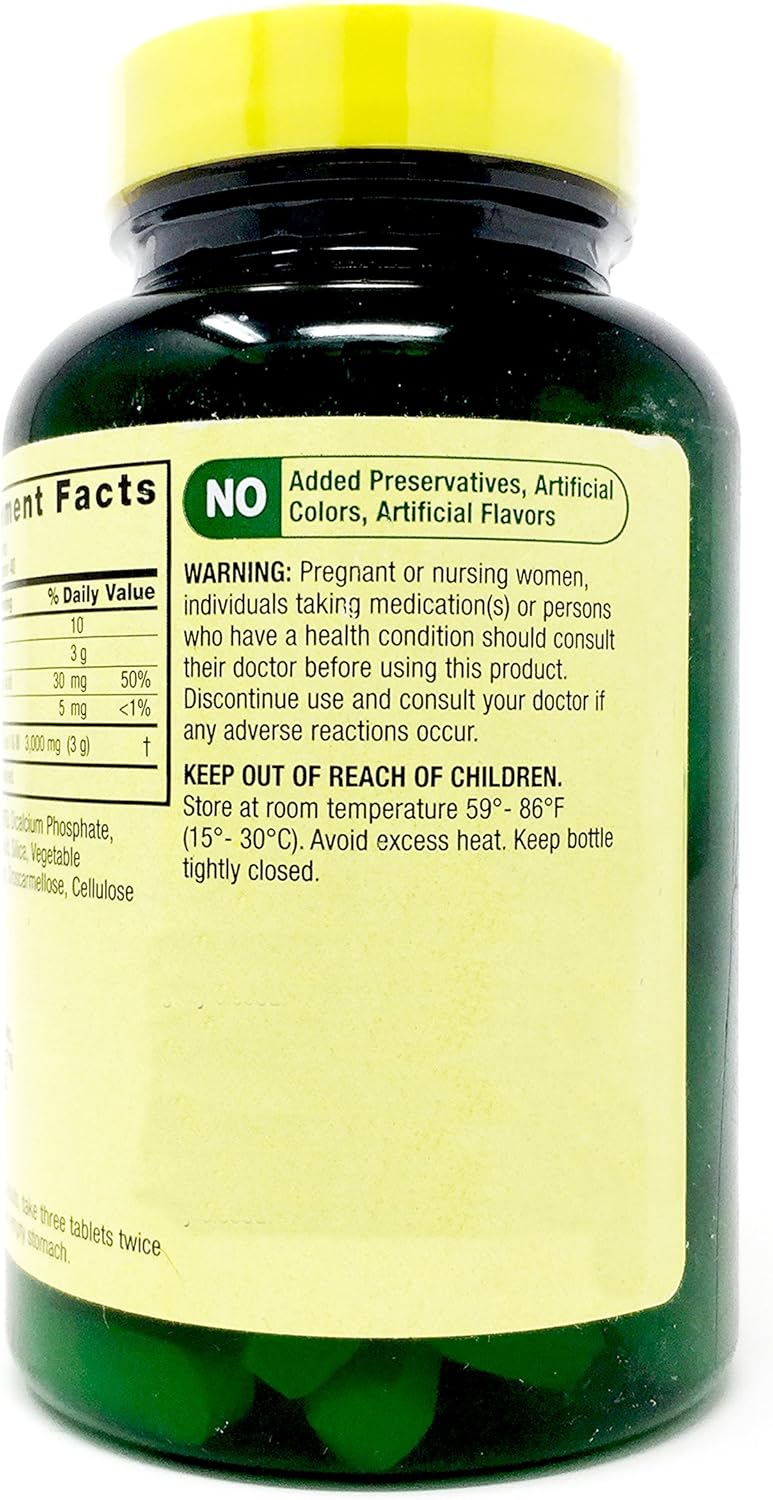 Amazon Com Spring Valley Colageno 1 000 Mg Por Comprimido Ademas De Vitamina C Tipo 1 Y 3 1 Ct Por Equate Health Personal Care