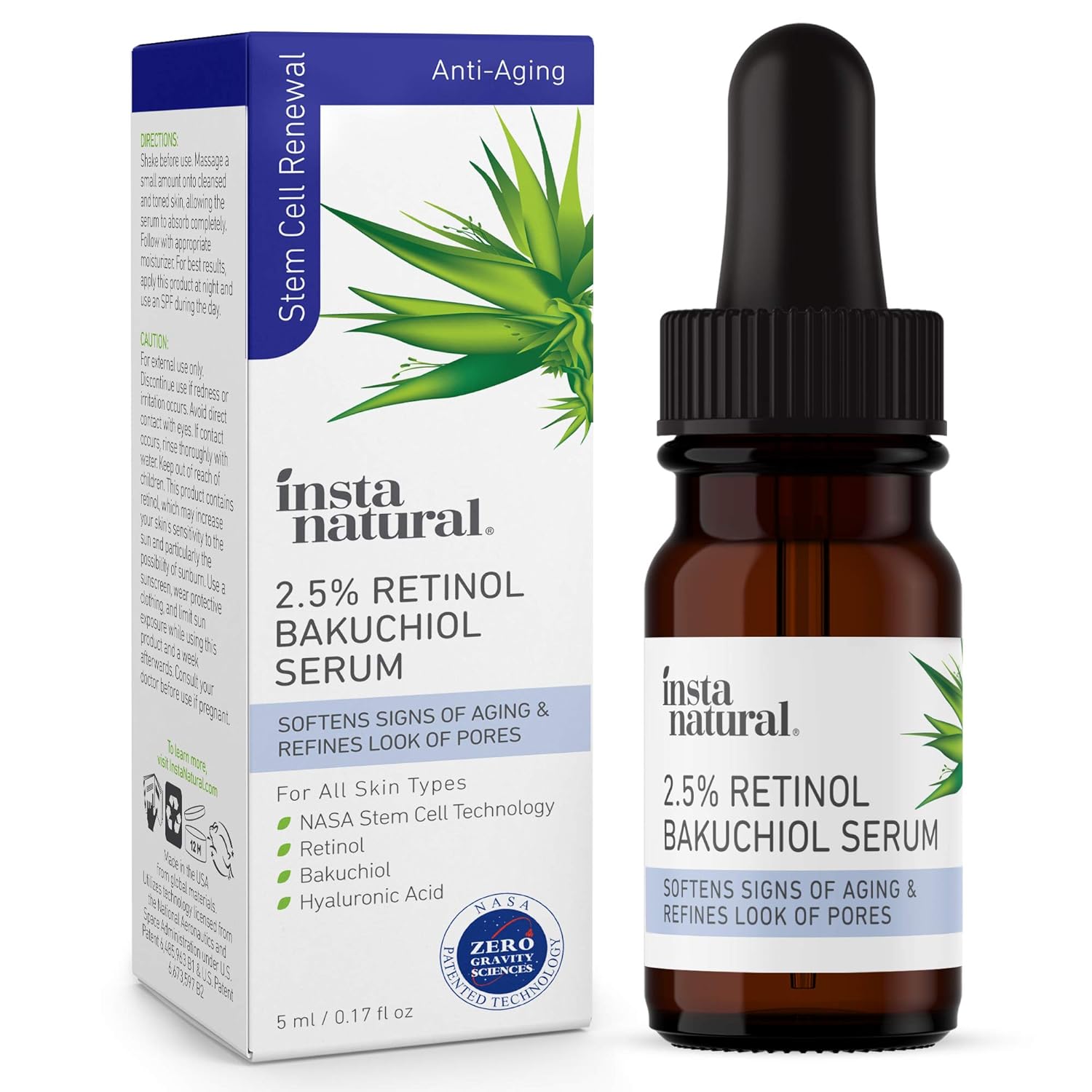 instanatural 2.5 retinol bakuchiol serum