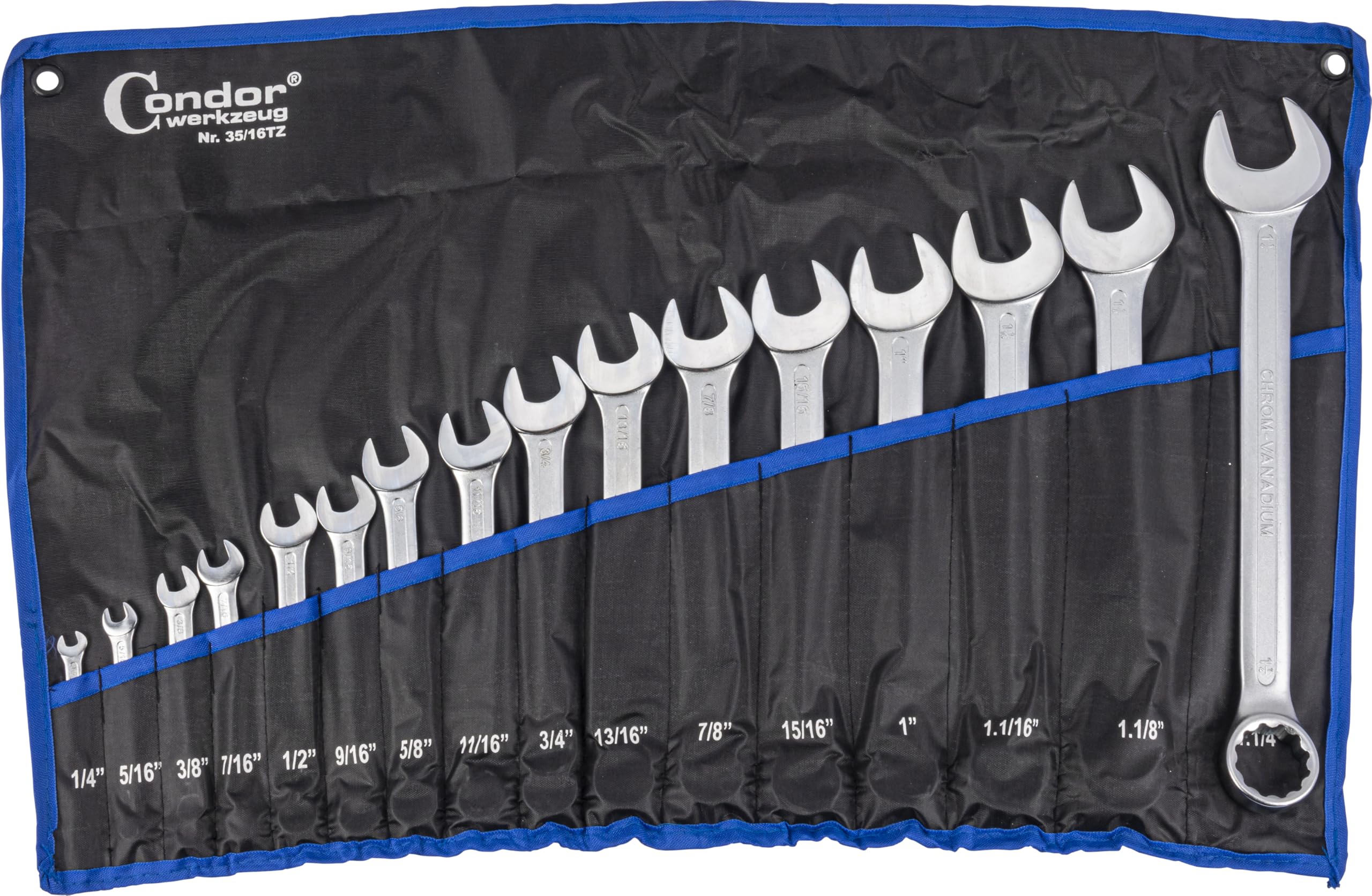 Jeu de 16 clés mixtes en pouce, 1/4-1.1/4 mm