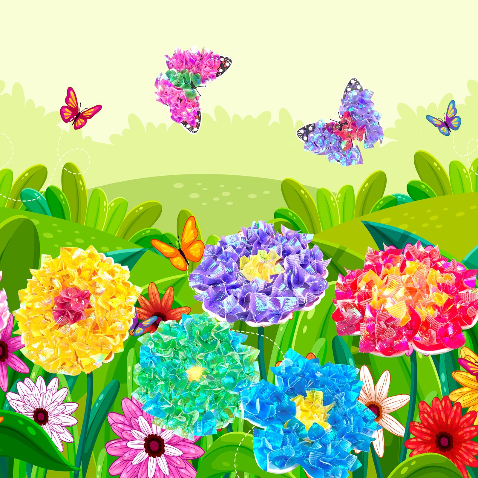 Poke Art Bastelset Kinder ab 4 Jahre,DIY-Einschulung Geschenke für Mädchen Spielzeug 5-12Jahre Kindergeburtstag Kunstblumenstrauß Blumen Bastelkoffer Blumenstrauß mit Pailletten Kreativ Set für Kinder 8