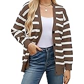 Bsubseach Striped Cropped Cardigan Sweater for Women Lightweight Jacket Trendy Fall Outfits Spring Clothes Sweatshirts