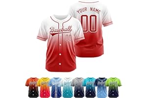 Custom Gradient Baseball Jersey Stitched/Printed Personalized Name Number Hip Hop Athletic V-Neck Shirts for Men Women Youth