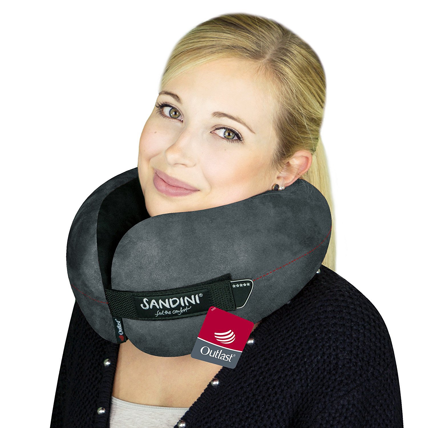 SANDINI TravelFix® – Almohada premium de viaje Almohada para el cuello con