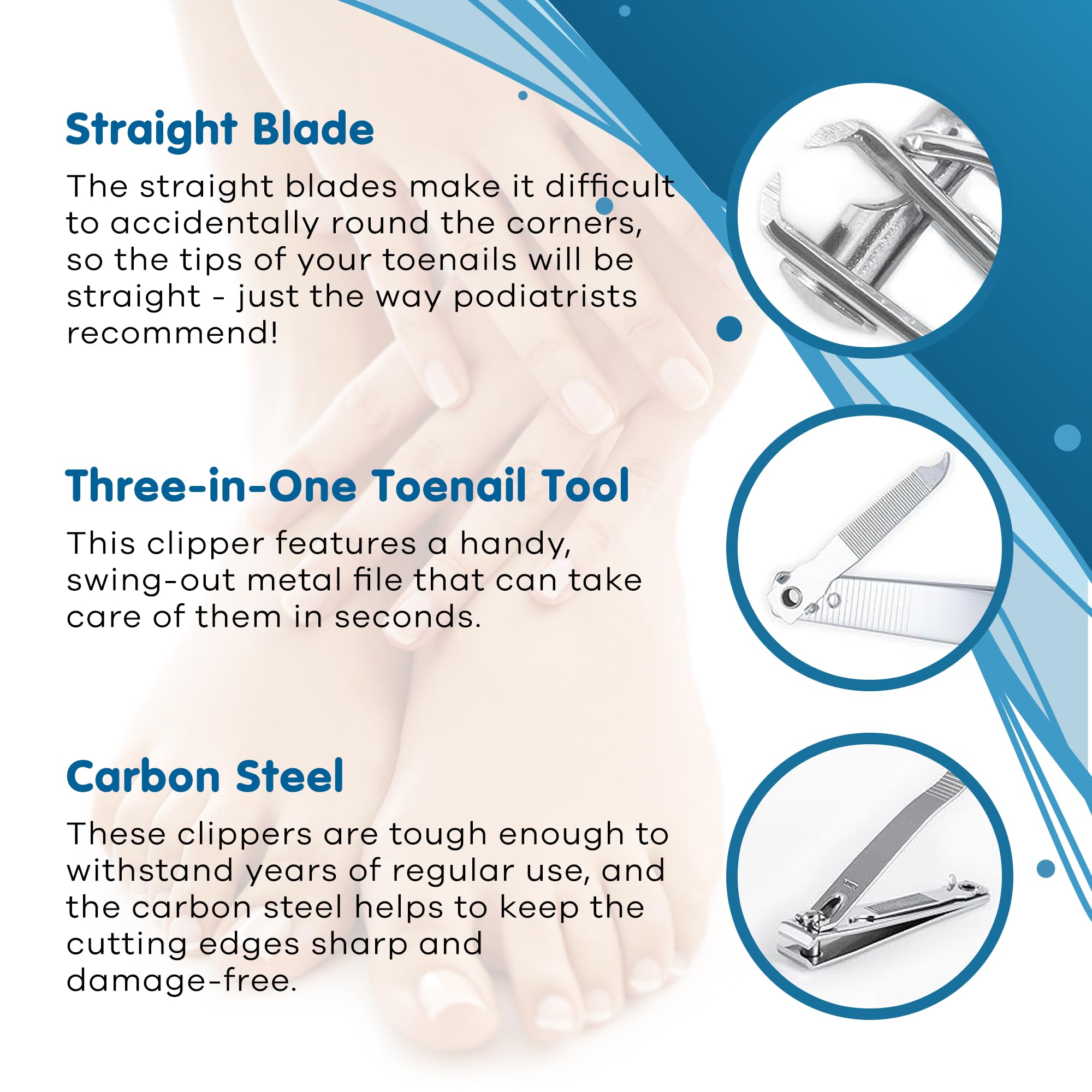 Denco Straight Cut Toenail Clipper,Silver,1 Count (Pack of 1),3559N