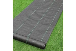 Goasis Lawn Weed Barrier Control Fabric Ground Cover Membrane Garden Landscape Driveway Weed Block Nonwoven Heavy Duty 125gsm, Black (4FT x 100FT)