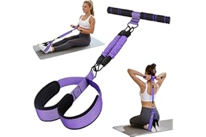 Ayombo Upgrade Pedal Resistance Band with Handle, Adjustable Tube Foot Pedal Device Puller Exercise Bands, For Abs Arm Leg Wa