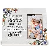 JQF Great Nana 4x6 Picture Frame, Great Nana Gifts for Christmas Birthday Photo Frame, GG Gifts, Promoted to Great-Nana Baby Announcement Wooden Photo Picture Frames