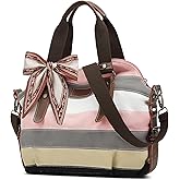 Canvas Hobo Bags for Women Casual Tote Bag Purses and Handbags Multi-Color Striped Crossbody Bags Ladies Top Handle Satchel