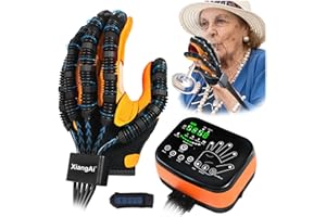 XiangAi Rehabilitation Robot Gloves for Hand Hemiplegia Stroke Recovery, Finger Rehab Robotic Glove Strokes Therapy Equipment, 4 Modes, 2600mAh Rechargeable, S/M/L/XL Sizes