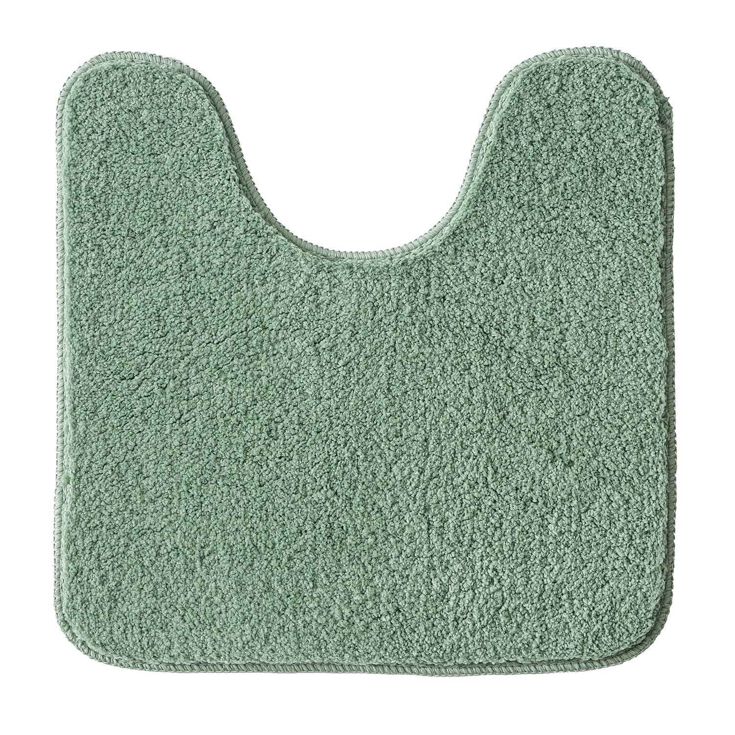 MIULEE Absorbent WC Toilet Rug Non Slip U Shape Bath Mat with High Hydroscopicity Rugs Super Soft Cozy and Shaggy Microfiber Rug Carpet for Bathroom 45x45 cm Green — image 1