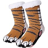 MQELONG Kids Slipper Fuzzy Socks Boys Girls Fluffy Fleece Lined Warm Plush Sherpa Winter Non Slip Christmas Home Socks