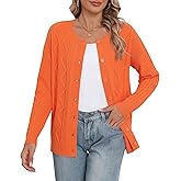 CZYINXIAN Women's Cable Knit Cardigan Sweater Casual Long Sleeve Open Front Button Down Fall Outerwear