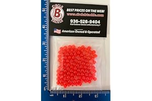 Circle B Tackle Fishing Beads - 4mm, 6mm, 8mm - USA Made - 100-1000 Pack - Hard Plastic - Saltwater & Freshwater Compatible