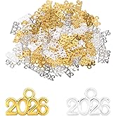 Penitue 120pcs 2026 Charms, Zinc Alloy 2026 Year Charms New Year Graduation Tassel for Craft DIY Jewelry Making & Party Decoration