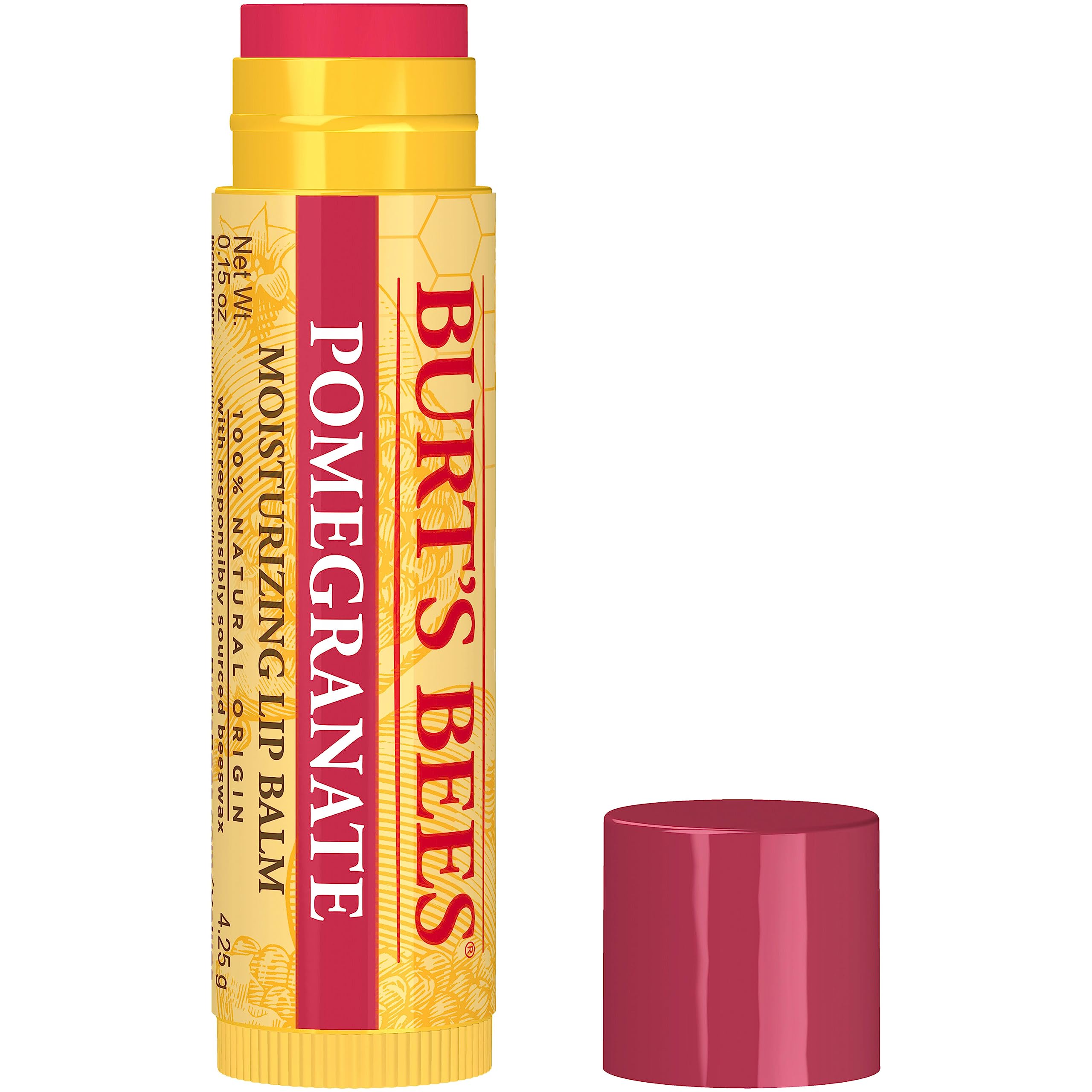 Burts Bees Pomegranate Moisturizing Lip Balm, 0.15 oz