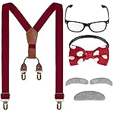 mifengda Kids Old Man Costume 100 Day of School Grandpa Costume for Boy 1920s Old Man Halloween Costume