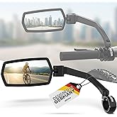 WITTKOP Bike mirror | Large HD field of vision | 360° rotatable & foldable | Mounting above & below | Break-proof & durable |