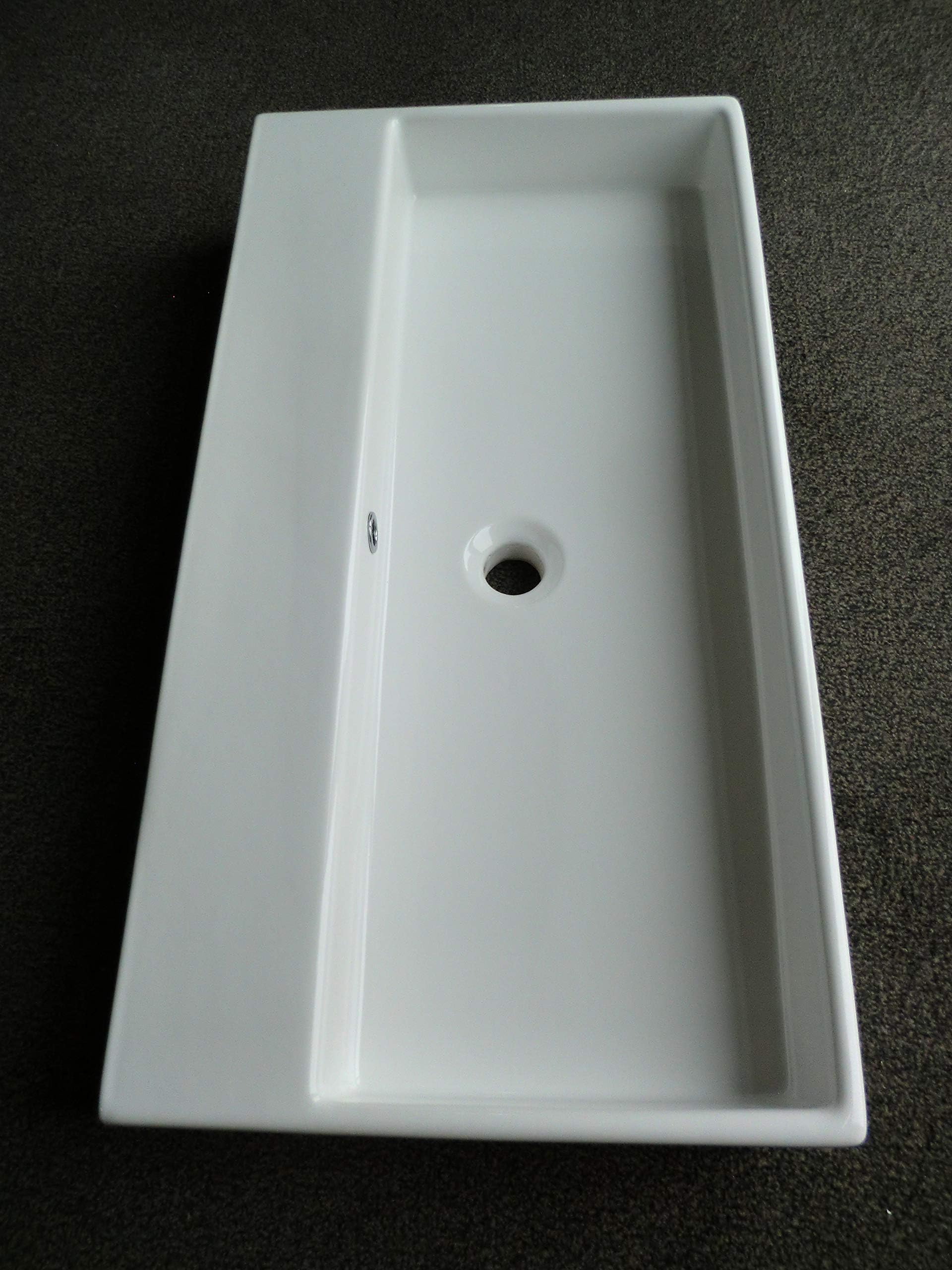 Best clean coated 1 Tap Hole Ceramic Basin Sink/Counter Top Basin 80 x 42 cm white