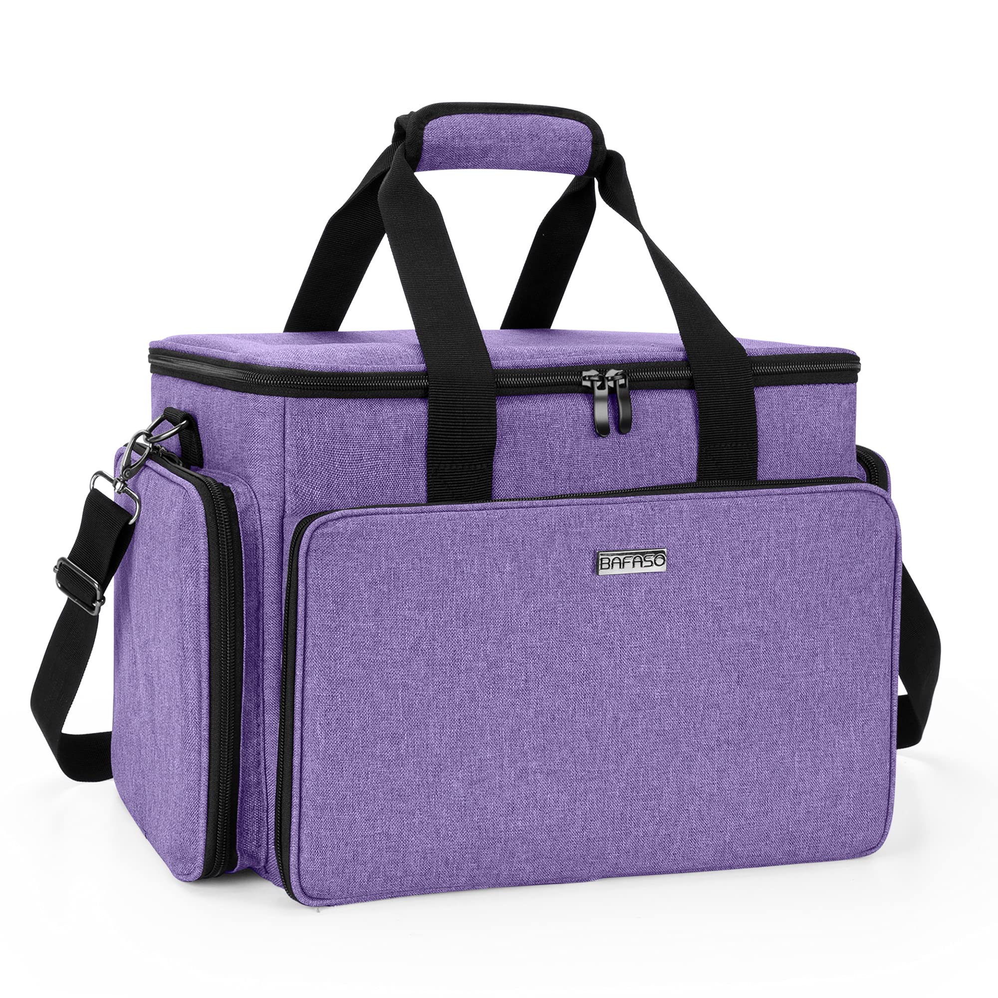 BAFASO Large Cosmetic Bag Makeup Bag with Adjustable Dividers, Travel Makeup Case, Purple
