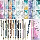 Spakon 20 Sets Christian Gifts Religious Bible Verse Pens Christian Bookmarks with Plastic Bags for Office Party Church Groups Supplies Valentine's Day Gifts