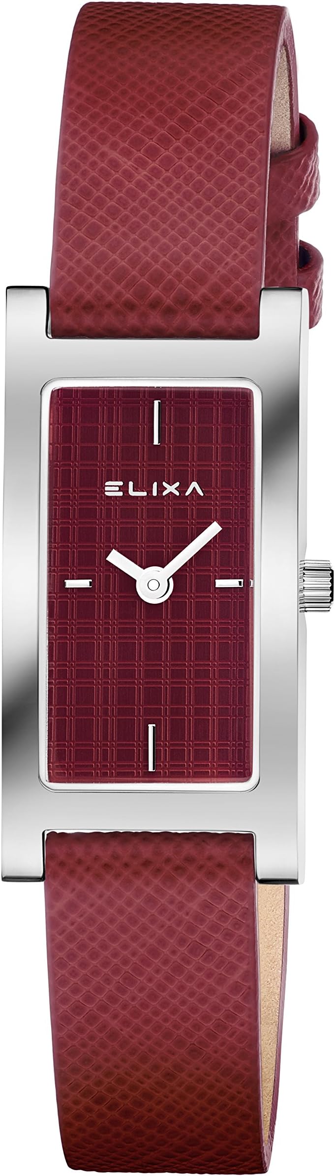 Elixa E105-L421 Womens Watch Finesse Rectangular Case Red Dial Red Strap