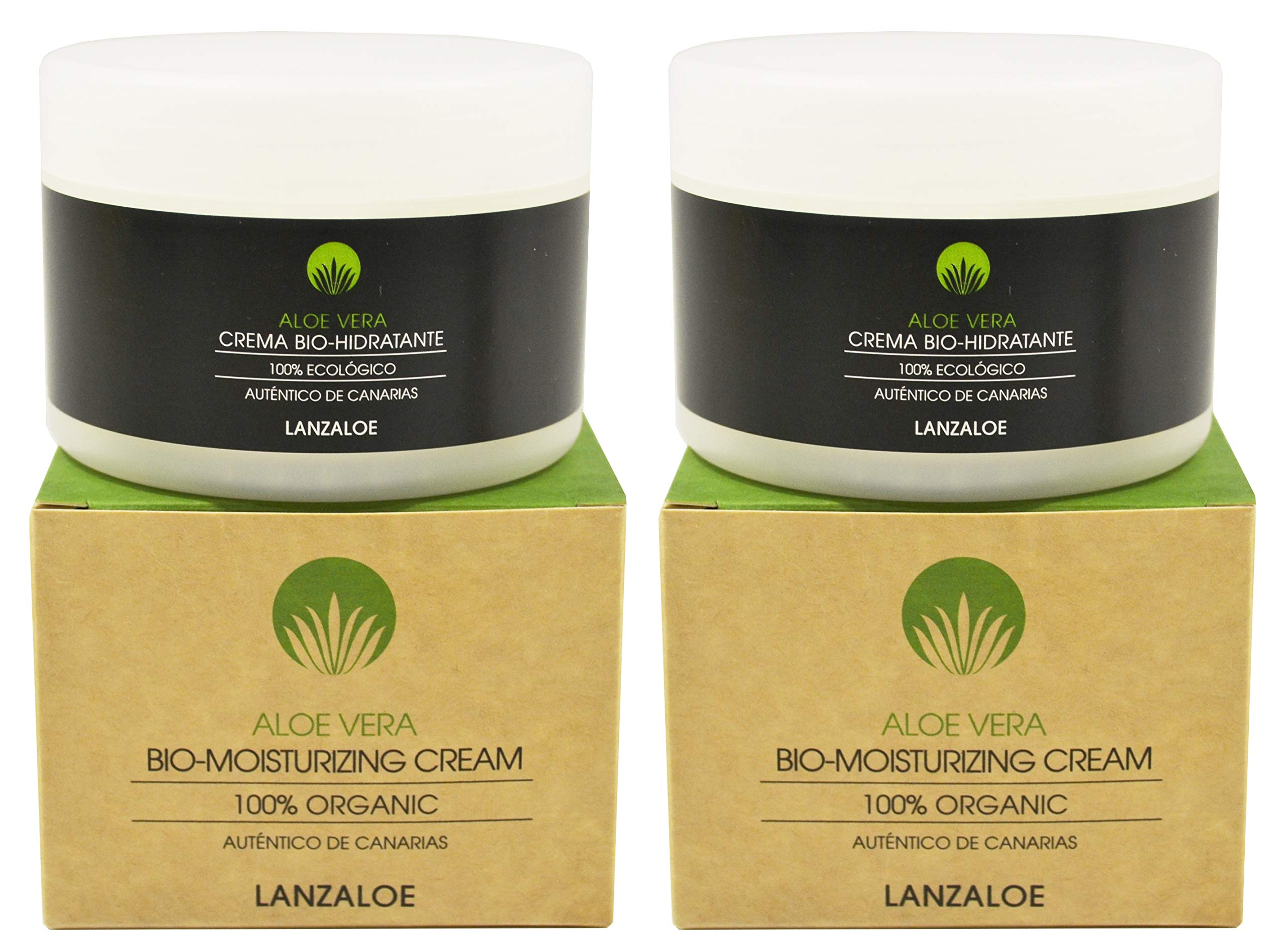 Lanzaloe Bio-moisturising Aloe Vera organic cream 200ml x 2 units