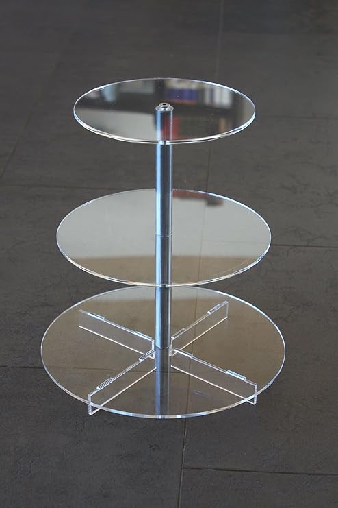 Tortenständer Tortenetagere Aluminium 3 Etagen, Hochzeitstortenständer Acryl Ø 20 25 30 cm Etagere